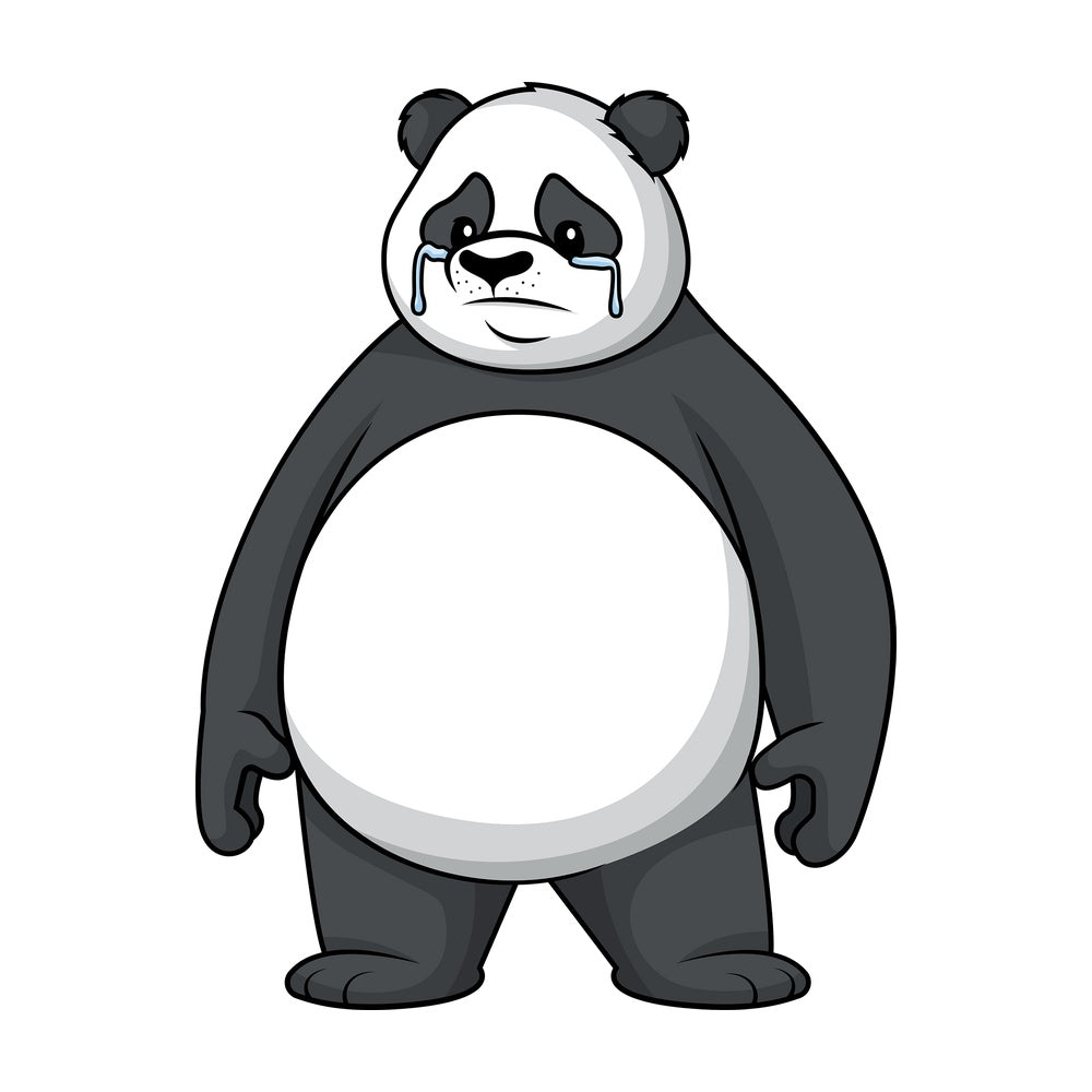 Panda crying. PNG - JPG and vector EPS (infinitely scalable).