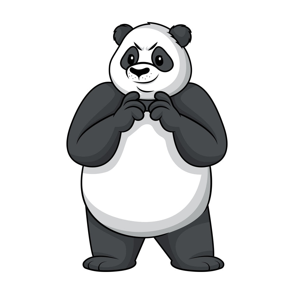 Evil panda plotting. PNG - JPG and vector EPS (infinitely scalable).