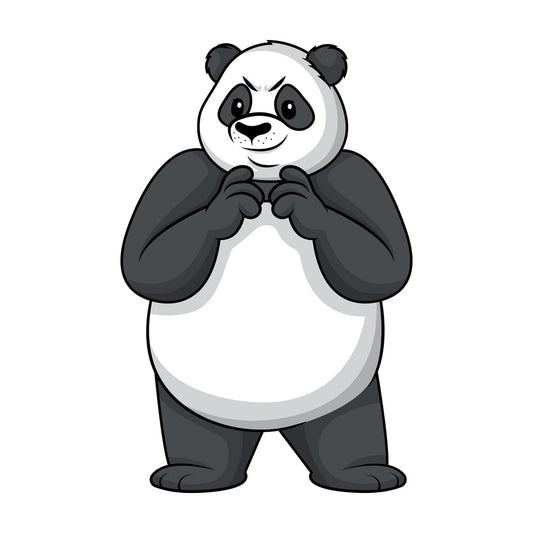 Evil panda plotting. PNG - JPG and vector EPS (infinitely scalable).