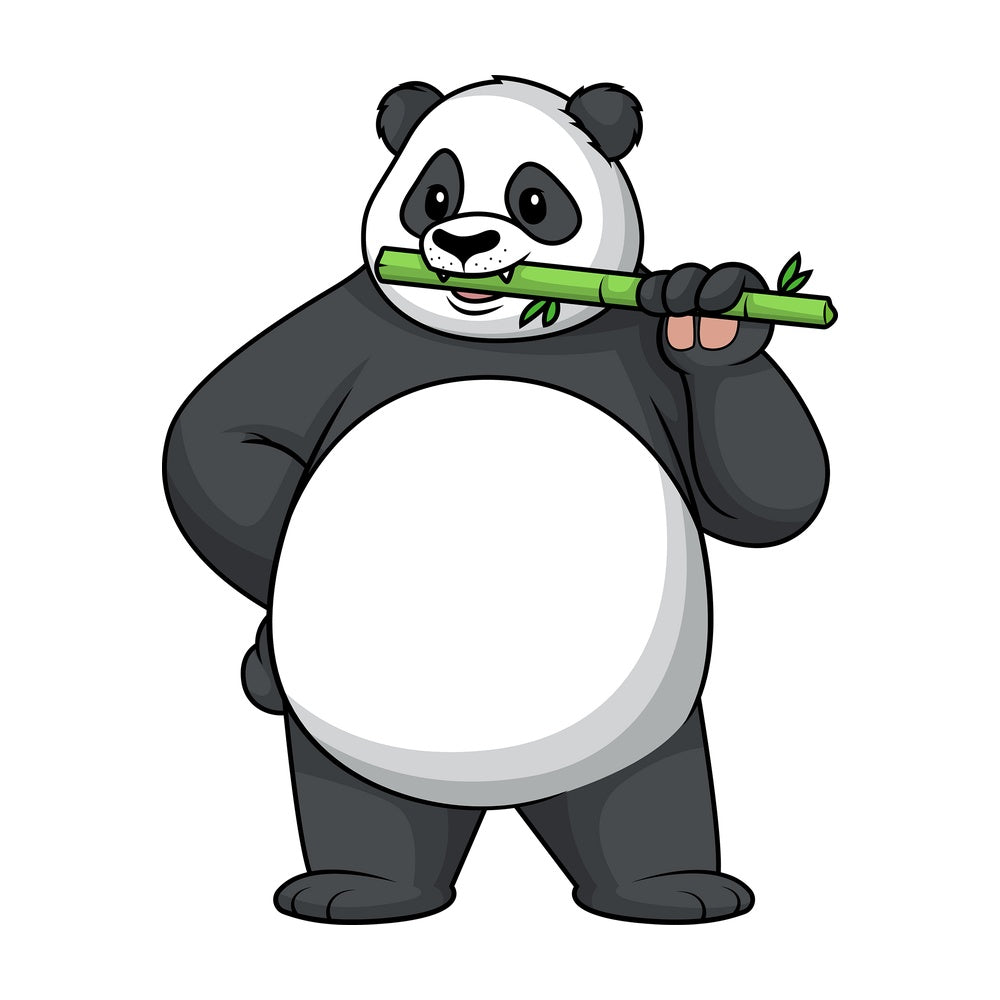 Panda eating bamboo. PNG - JPG and vector EPS (infinitely scalable).