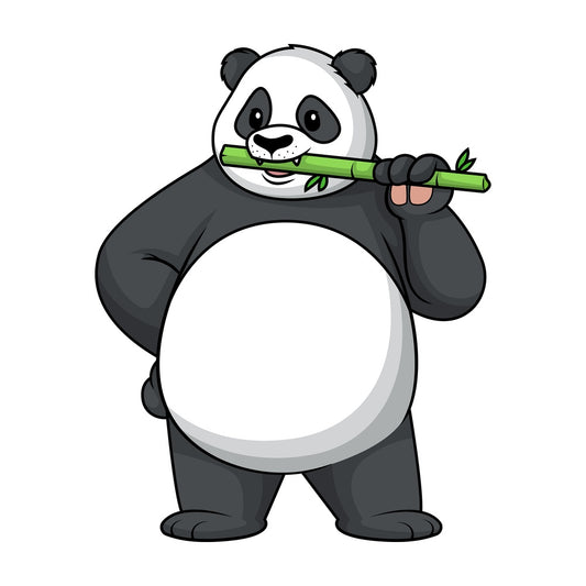 Panda eating bamboo. PNG - JPG and vector EPS (infinitely scalable).
