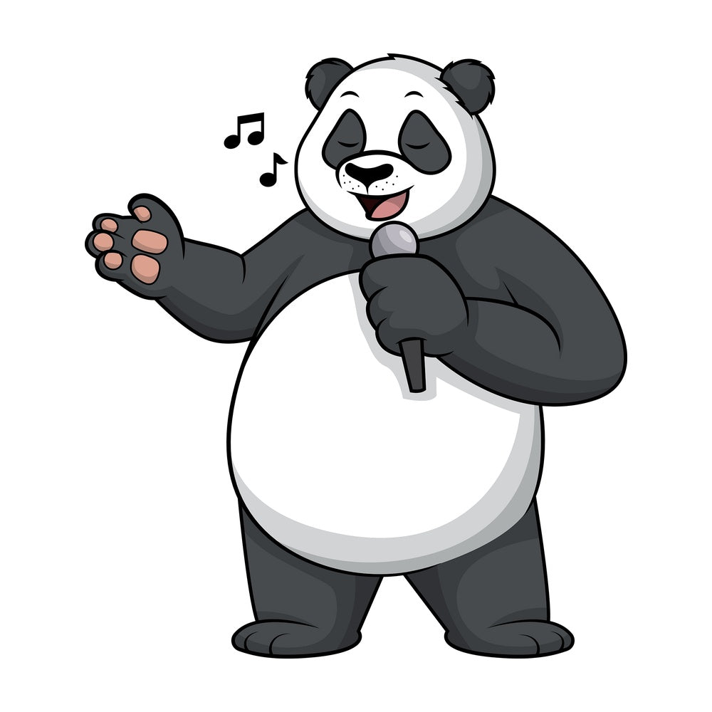 Panda singing. PNG - JPG and vector EPS (infinitely scalable).