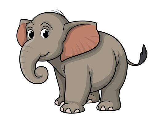 Cute wild elephant. PNG - JPG and vector EPS (infinitely scalable).