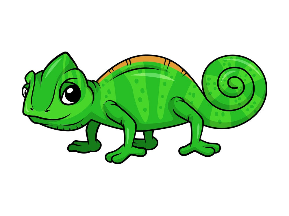 Cute chameleon. PNG - JPG and vector EPS (infinitely scalable).