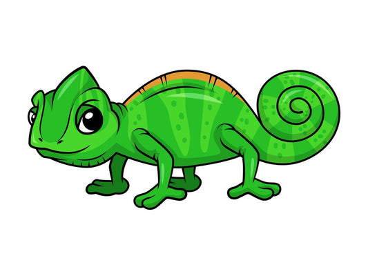 Cute chameleon. PNG - JPG and vector EPS (infinitely scalable).