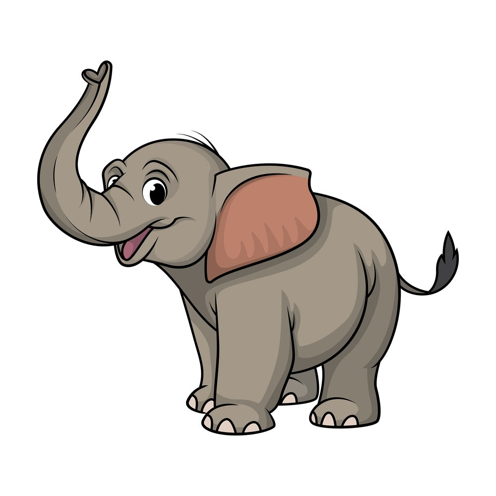 Happy elephant. PNG - JPG and vector EPS (infinitely scalable).