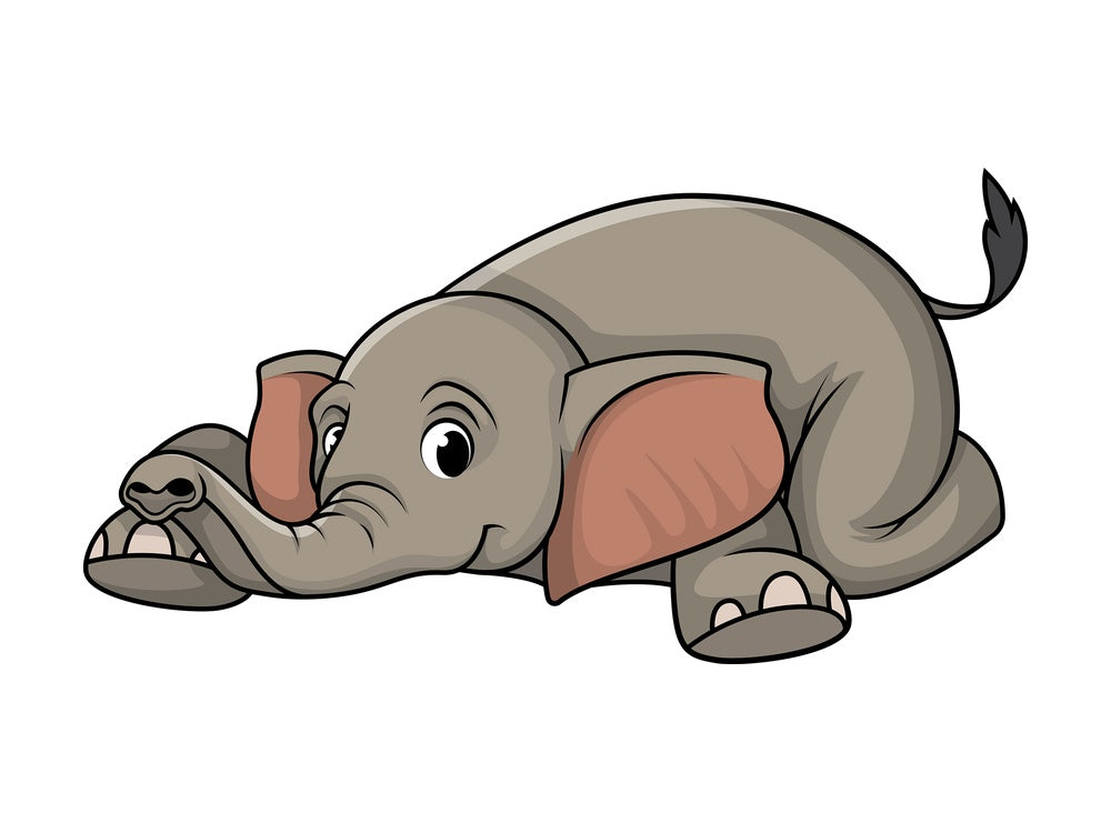 Elephant lying down. PNG - JPG and vector EPS (infinitely scalable).