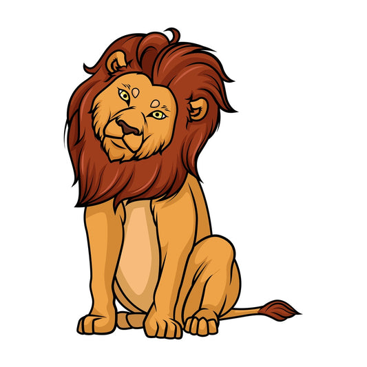 Curious lion tilting its head. PNG - JPG and vector EPS (infinitely scalable).