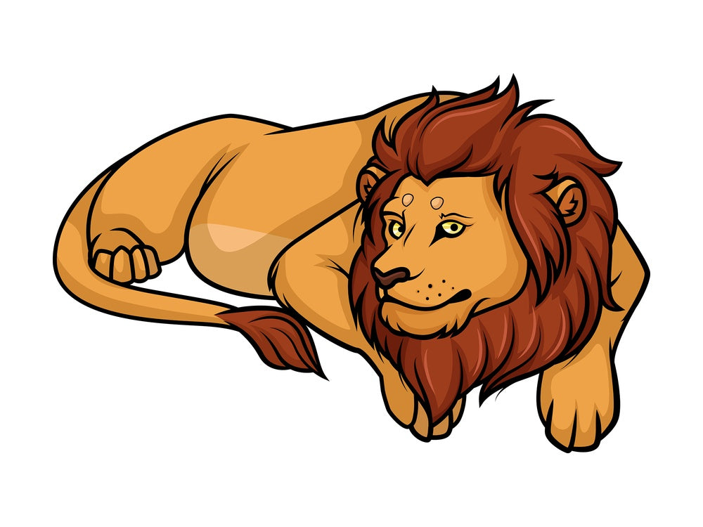 Lion lying down. PNG - JPG and vector EPS (infinitely scalable).