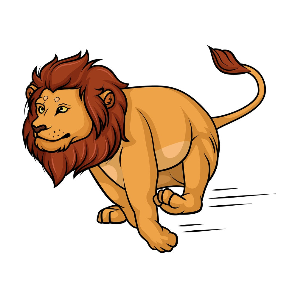 Lion running. PNG - JPG and vector EPS (infinitely scalable).