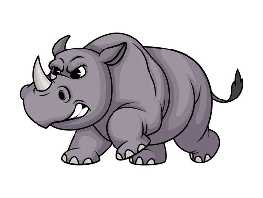 Charging rhino. PNG - JPG and vector EPS (infinitely scalable).