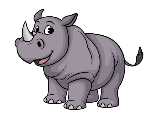 Happy rhino. PNG - JPG and vector EPS (infinitely scalable).