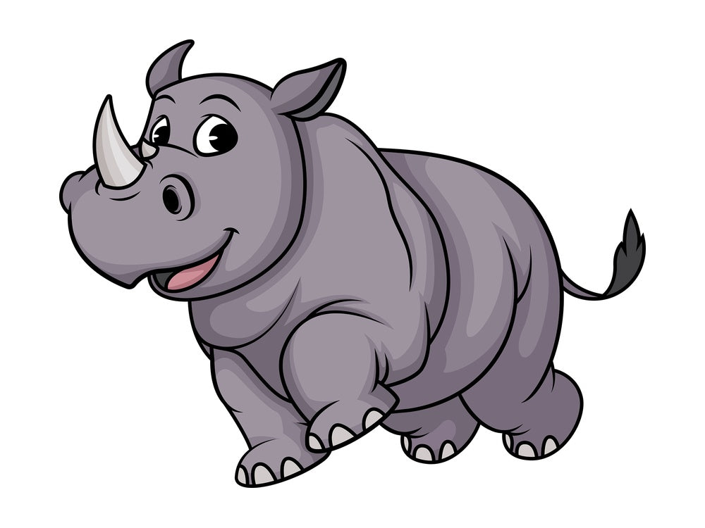Running rhino. PNG - JPG and vector EPS (infinitely scalable).
