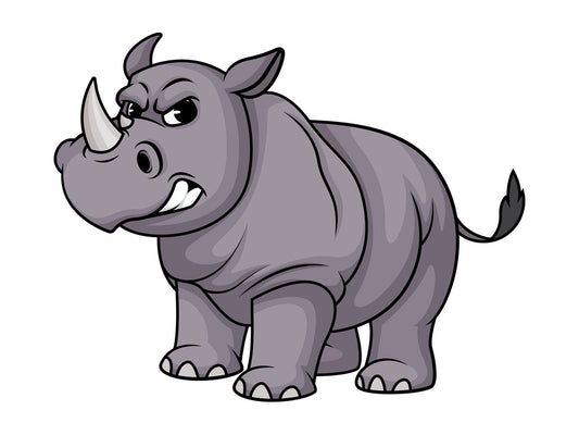 Angry rhino. PNG - JPG and vector EPS (infinitely scalable).