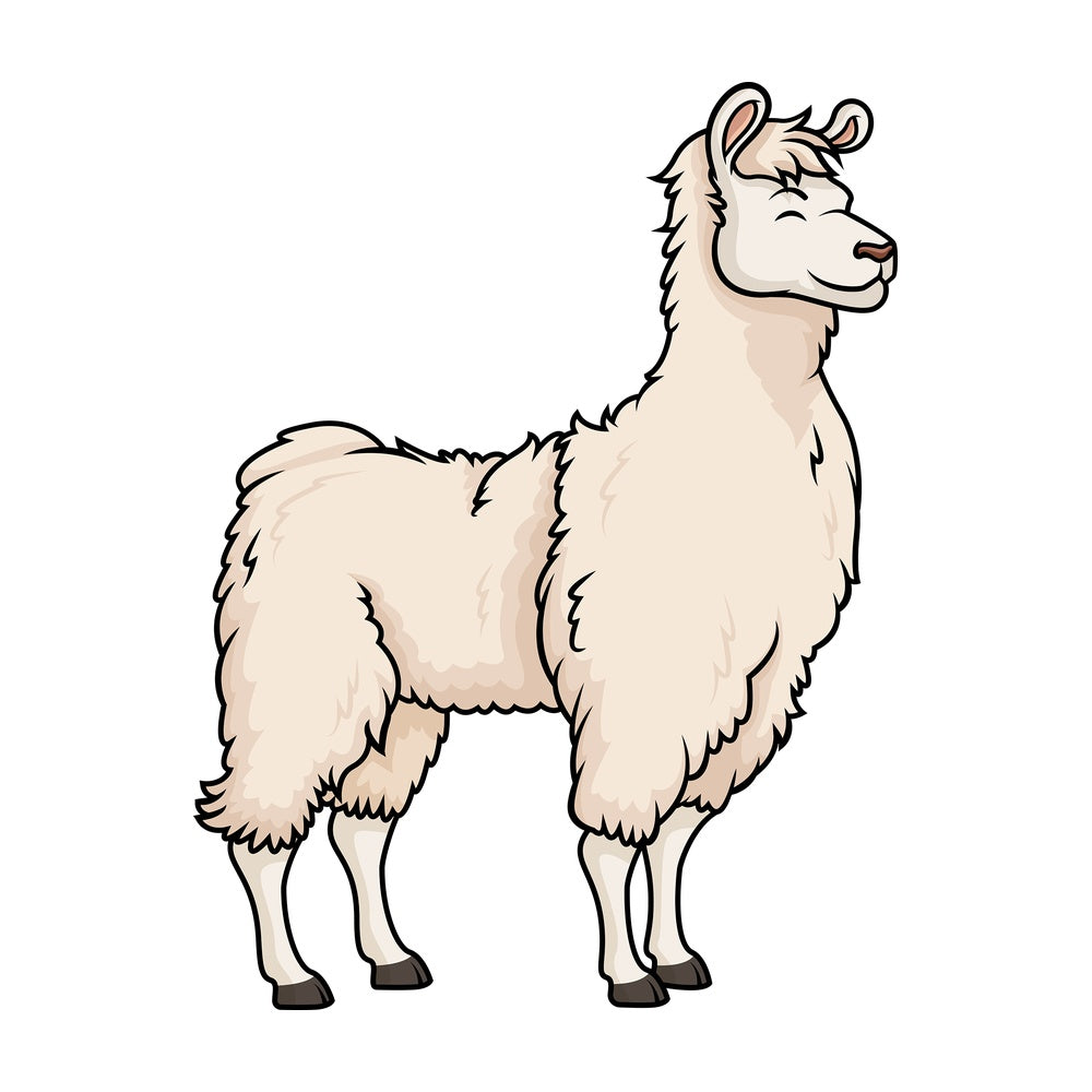 Happy llama. PNG - JPG and vector EPS (infinitely scalable).