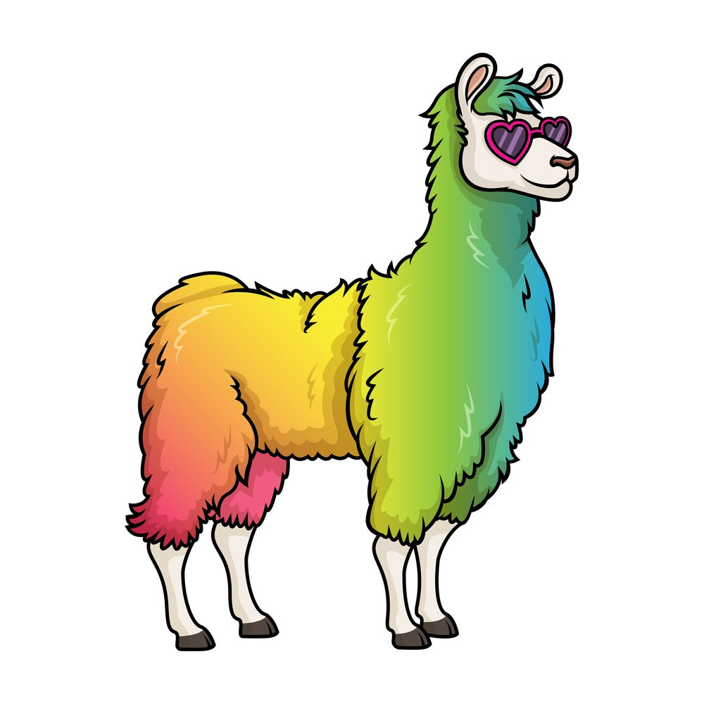 Rainbow llama. PNG - JPG and vector EPS (infinitely scalable).
