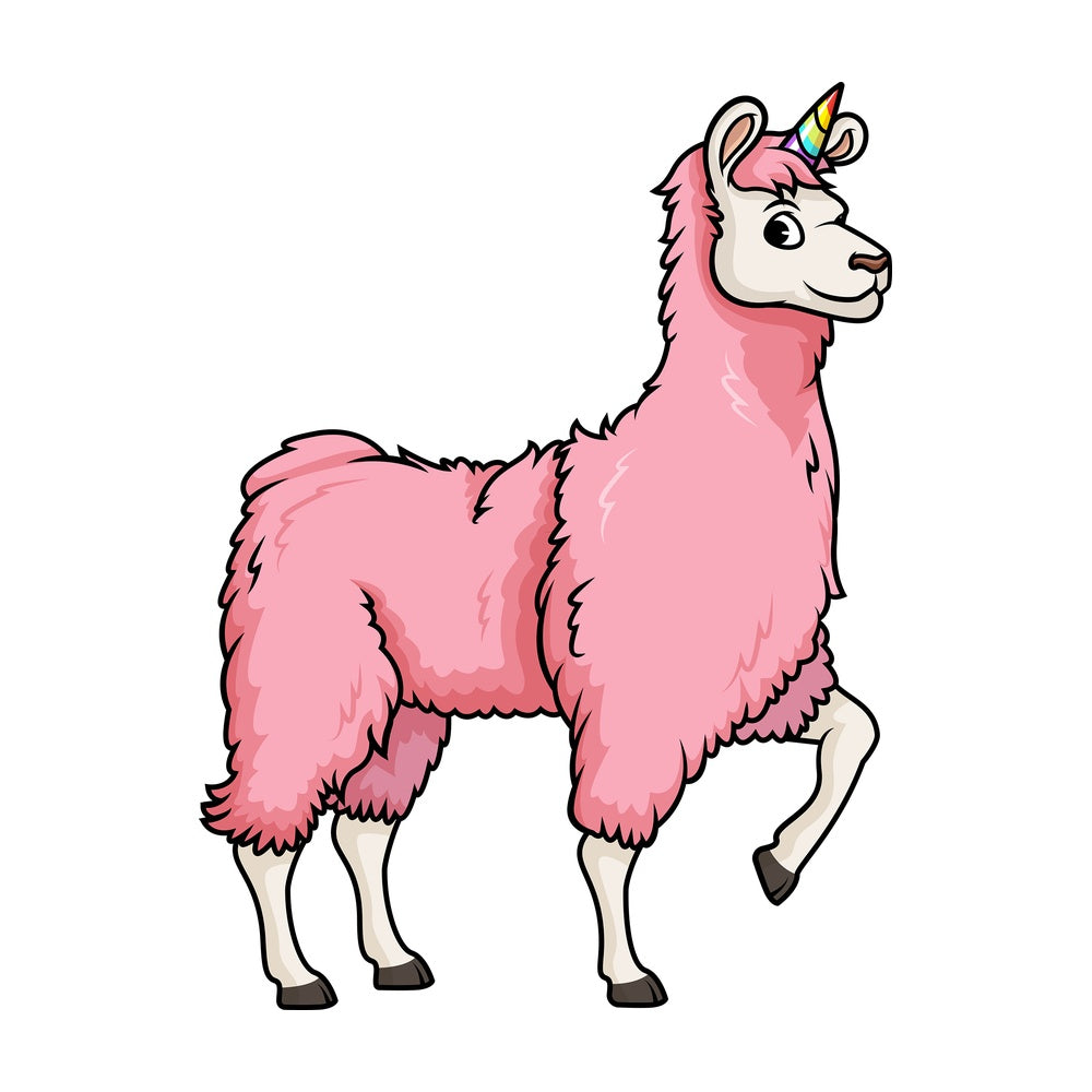 Unicorn llama. PNG - JPG and vector EPS (infinitely scalable).