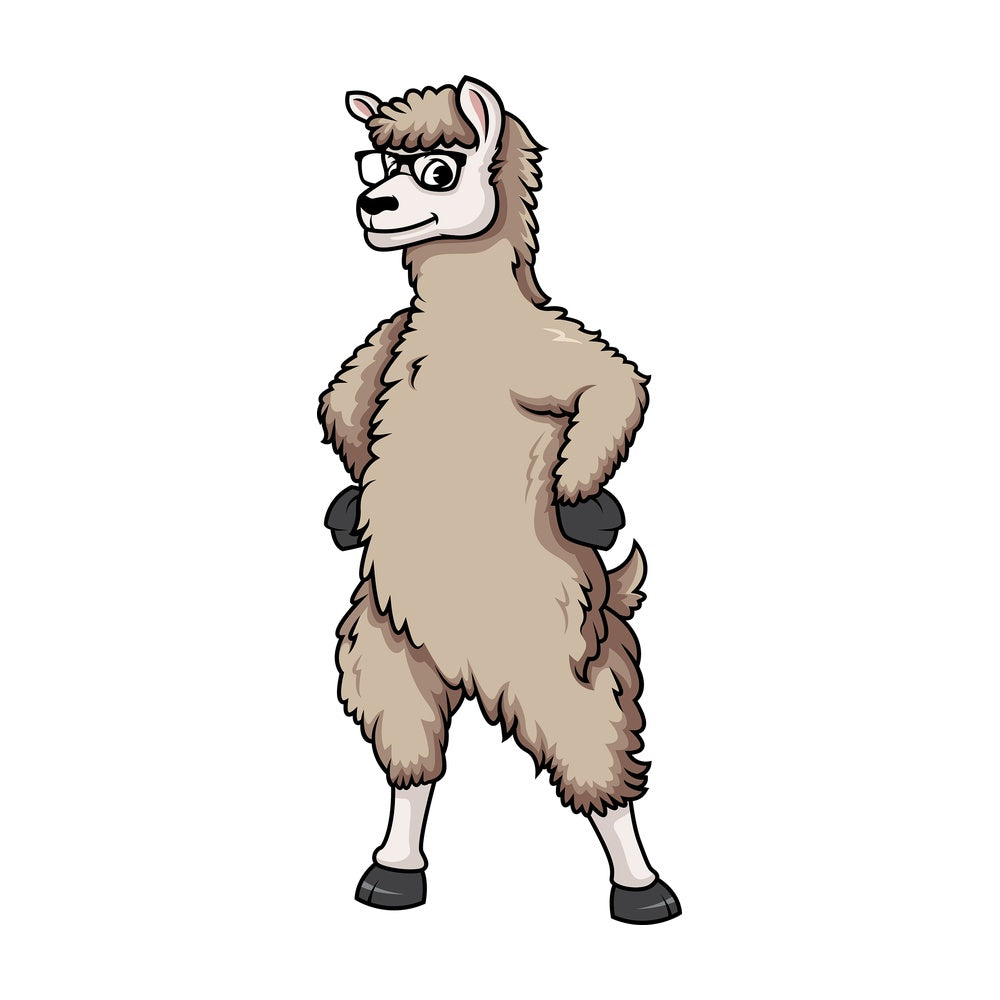 Nerdy llama. PNG - JPG and vector EPS (infinitely scalable).