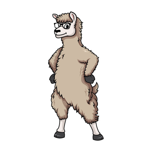 Nerdy llama. PNG - JPG and vector EPS (infinitely scalable).