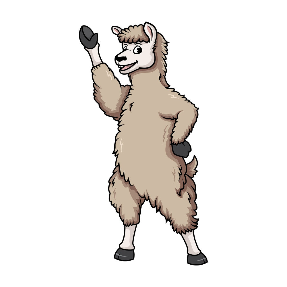 Llama waving. PNG - JPG and vector EPS (infinitely scalable).