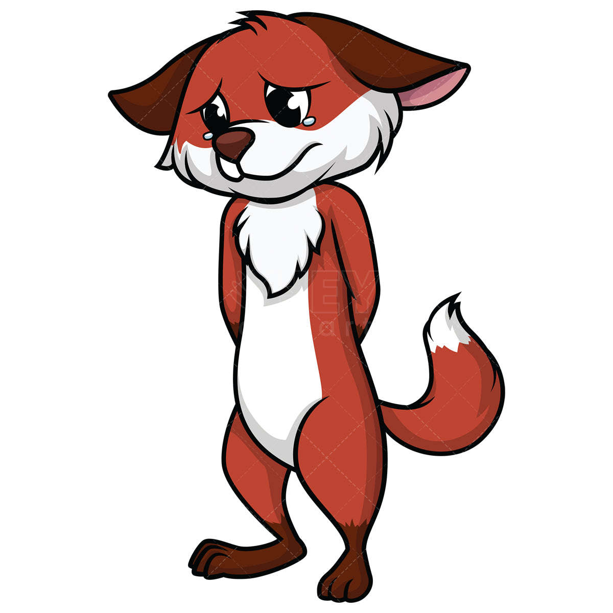 Royalty-free stock vector illustration of a sad fox.