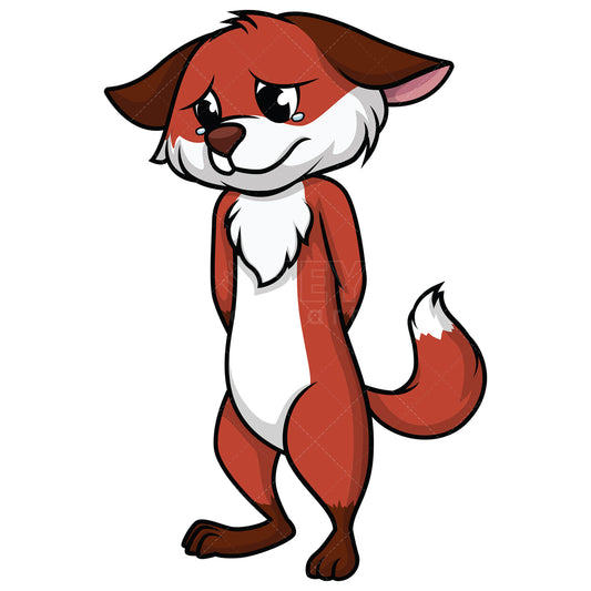Royalty-free stock vector illustration of a sad fox.