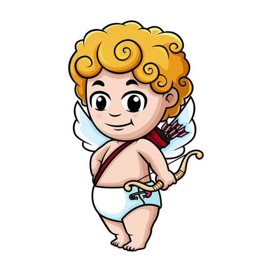 Cute cupid holding bow. PNG - JPG and vector EPS (infinitely scalable).
