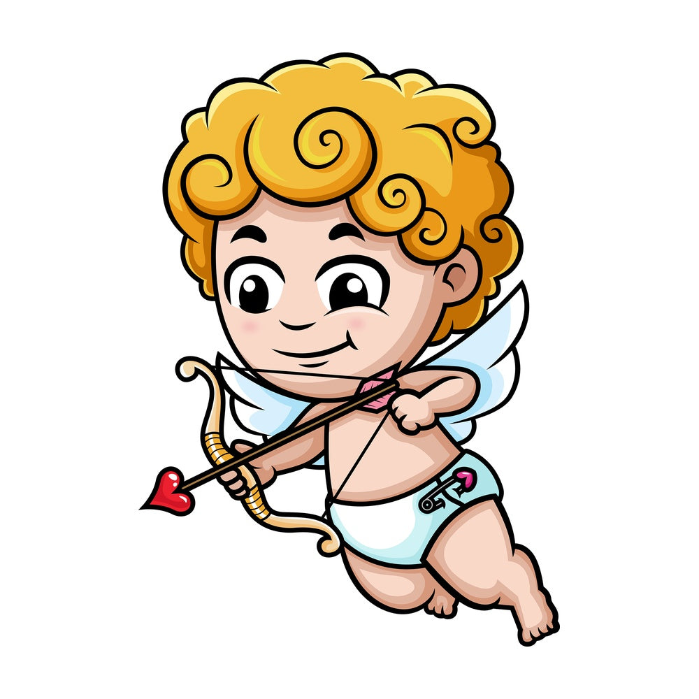 Cupid firing arrow. PNG - JPG and vector EPS (infinitely scalable).