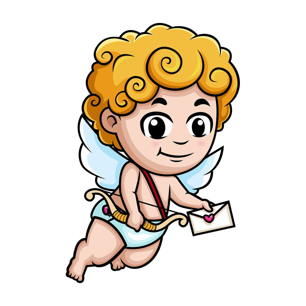 Cupid delivering love letter. PNG - JPG and vector EPS (infinitely scalable).