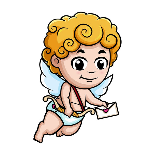 Cupid delivering love letter. PNG - JPG and vector EPS (infinitely scalable).