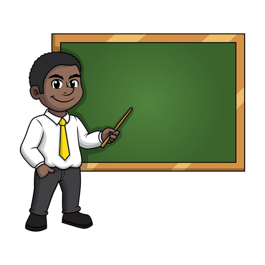 African american male math teacher. PNG - JPG and vector EPS (infinitely scalable).