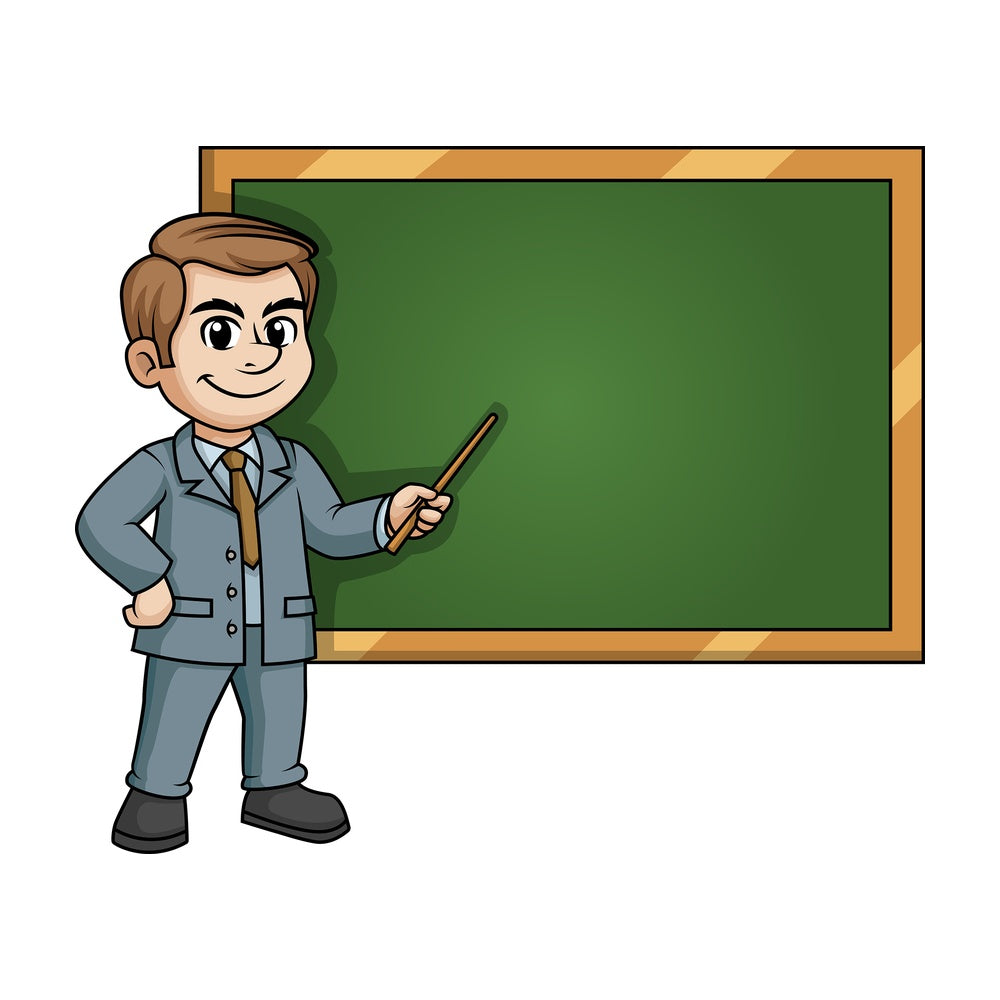 Male physics teacher. PNG - JPG and vector EPS (infinitely scalable).