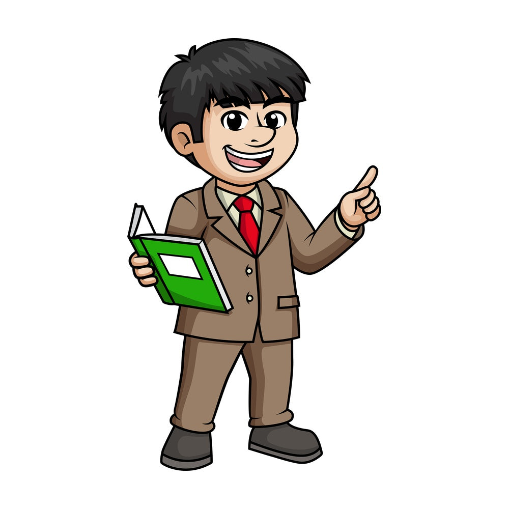 Male asian teacher. PNG - JPG and vector EPS (infinitely scalable).
