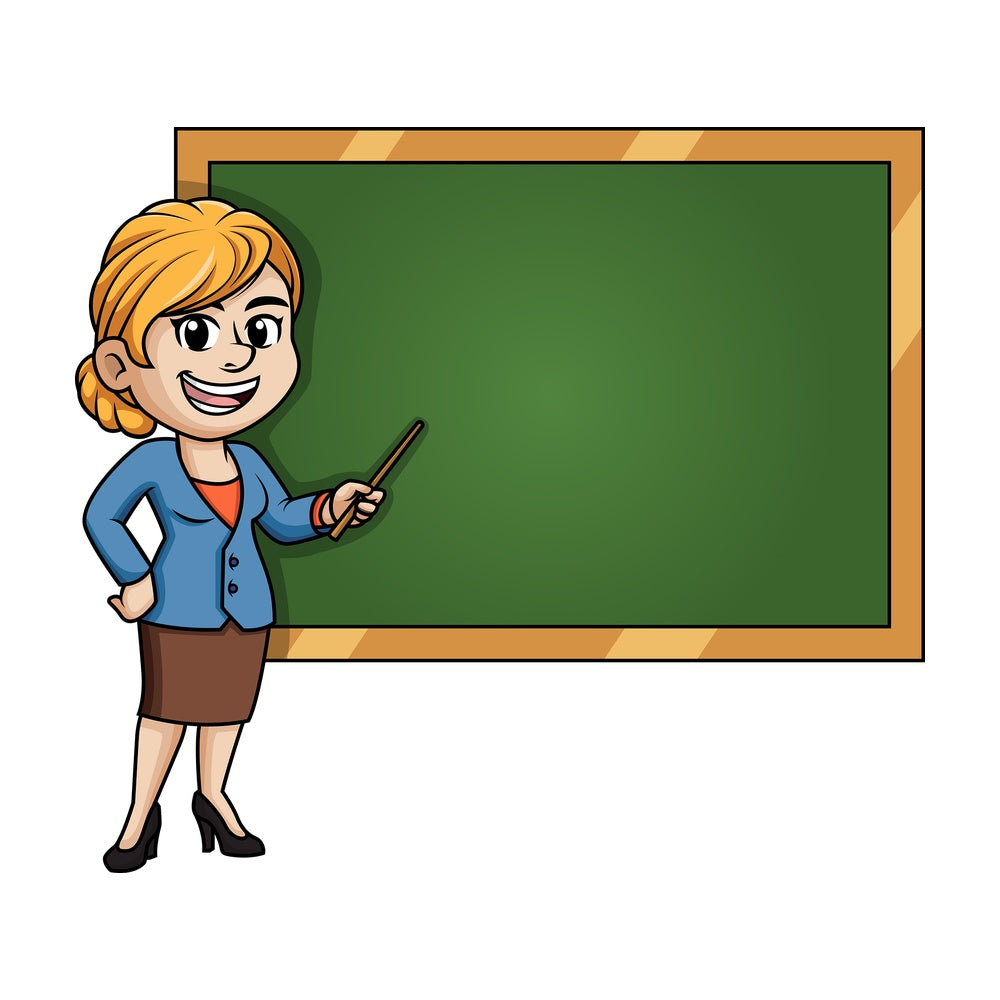 Female physics teacher. PNG - JPG and vector EPS (infinitely scalable).