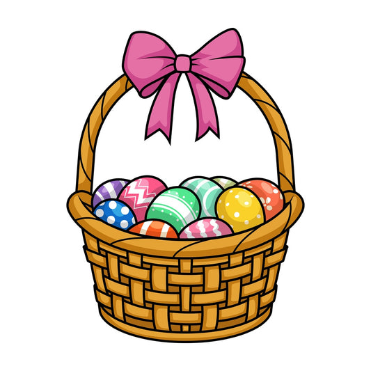 Easter eggs basket. PNG - JPG and vector EPS (infinitely scalable).