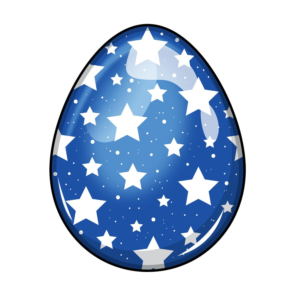 Blue sky easter egg. PNG - JPG and vector EPS (infinitely scalable). Image isolated on transparent background.