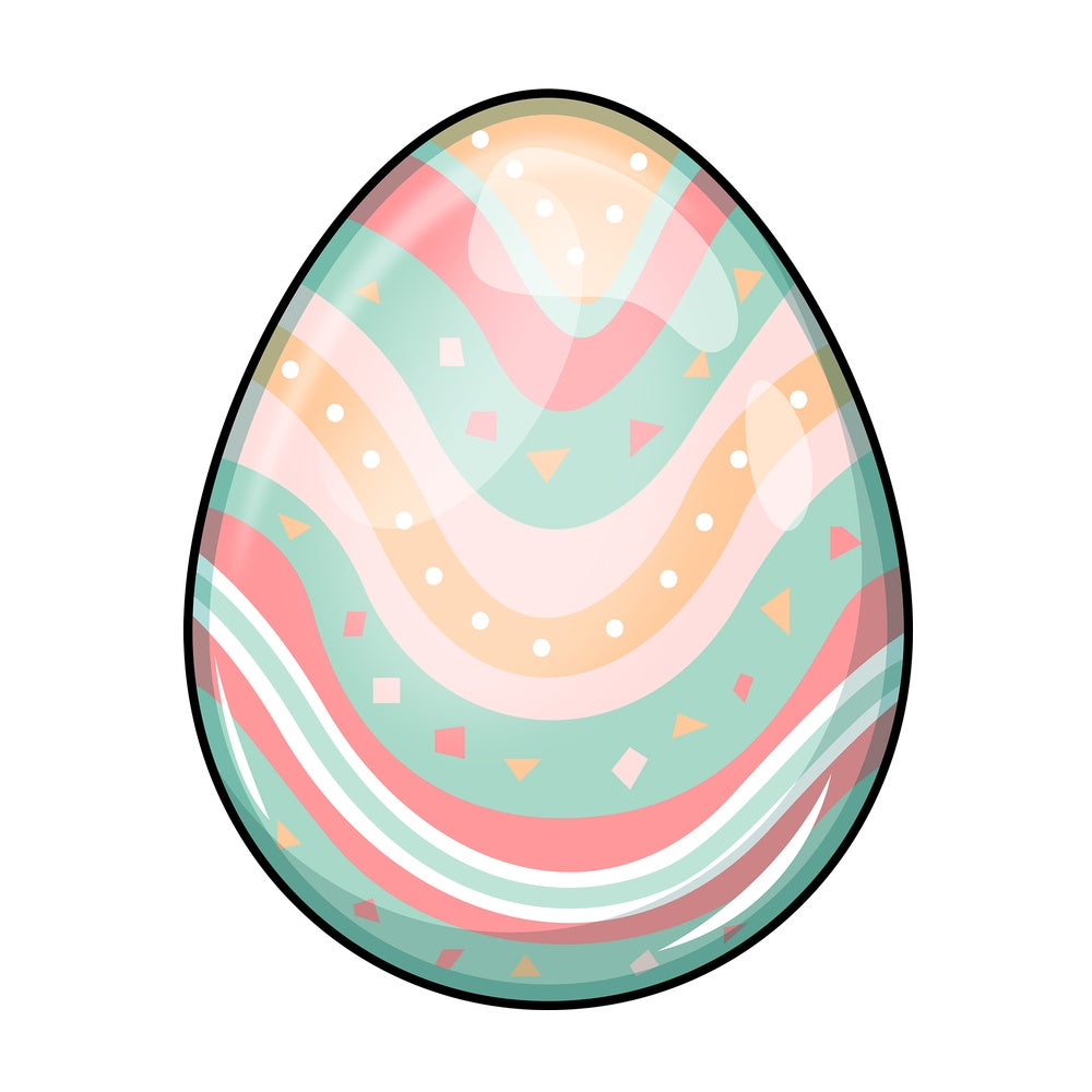 Painted easter egg. PNG - JPG and vector EPS (infinitely scalable). Image isolated on transparent background.