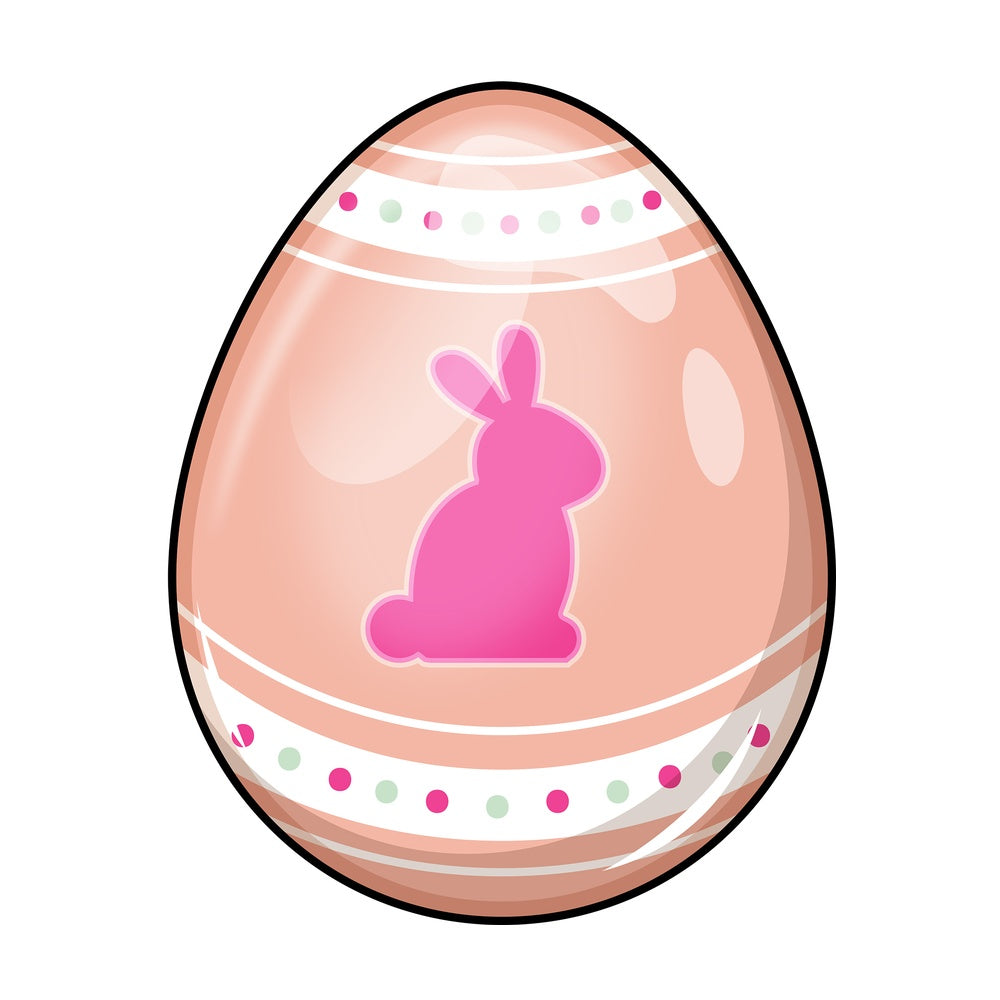 Easter egg with bunny figure. PNG - JPG and vector EPS (infinitely scalable). Image isolated on transparent background.