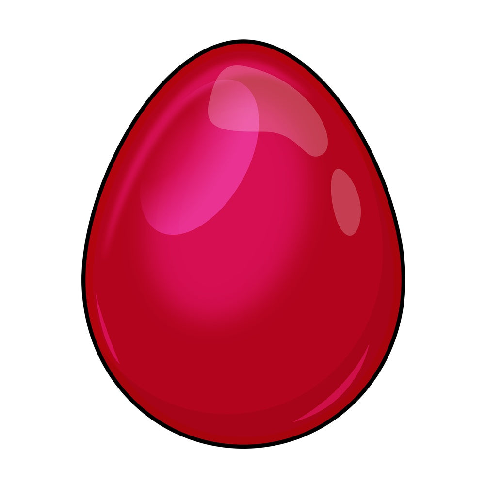 Red easter egg. PNG - JPG and vector EPS (infinitely scalable). Image isolated on transparent background.
