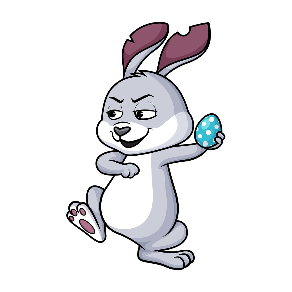 Evil easter bunny. PNG - JPG and vector EPS (infinitely scalable). Image isolated on transparent background.