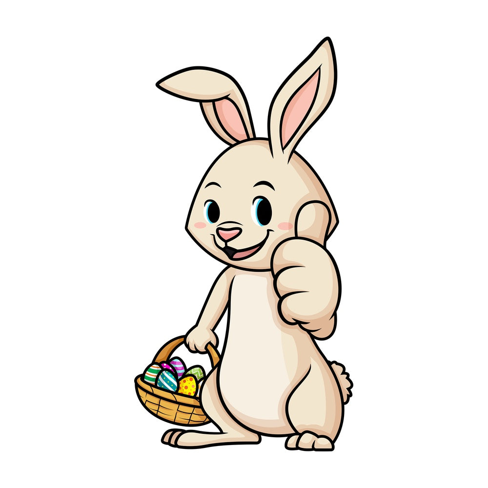 Easter bunny thumbs up. PNG - JPG and vector EPS (infinitely scalable).