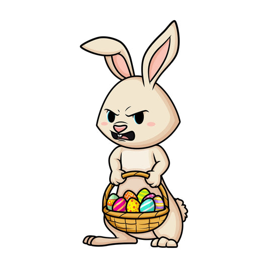 Angry easter bunny. PNG - JPG and vector EPS (infinitely scalable).