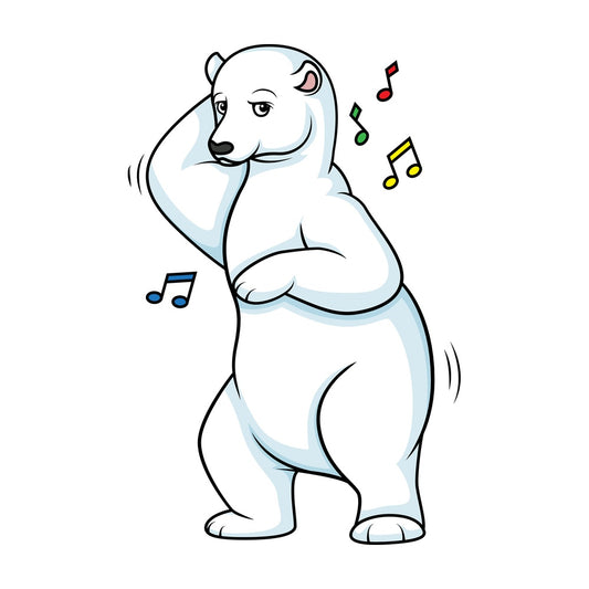 Polar bear dancing. PNG - JPG and vector EPS (infinitely scalable).