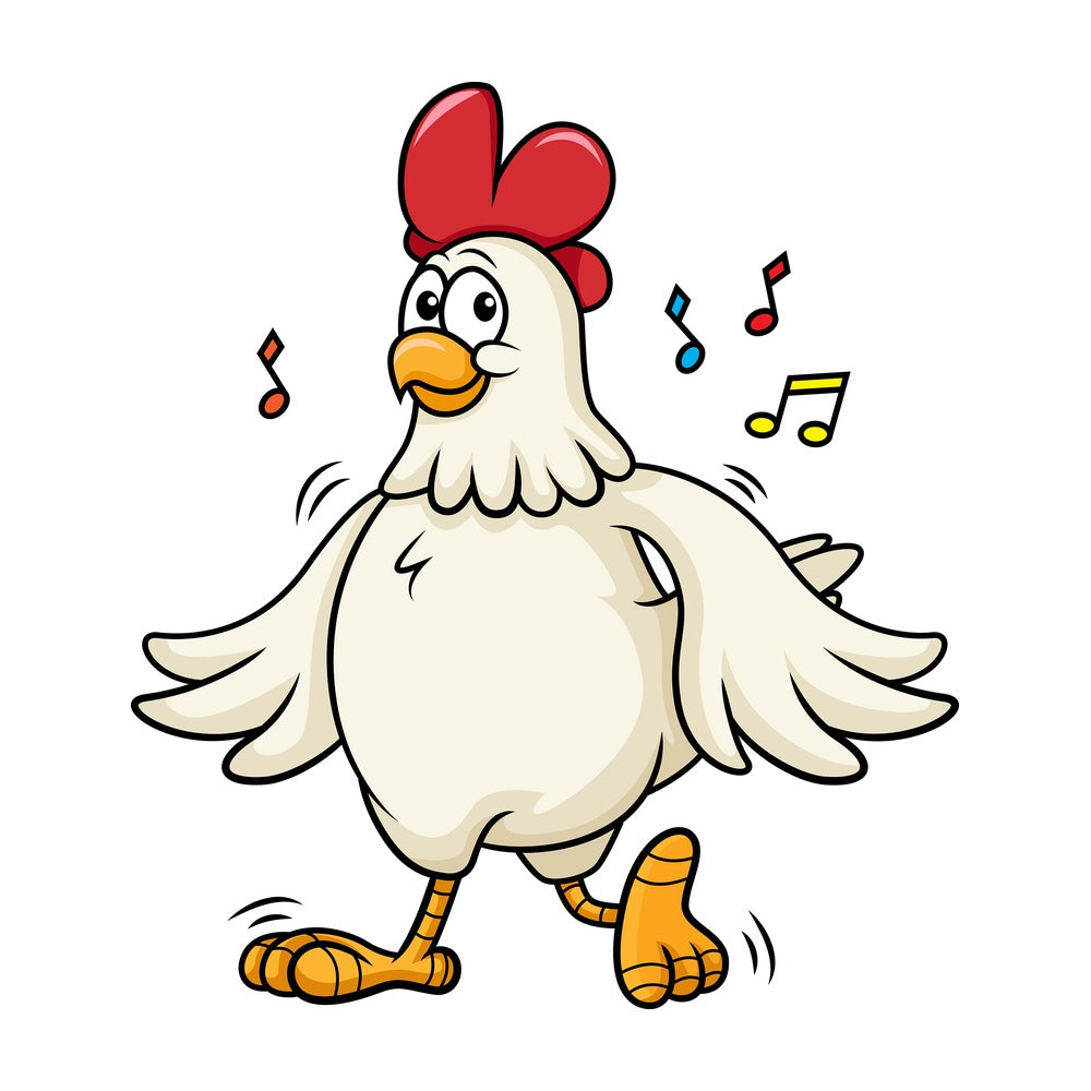 Chicken dancing. PNG - JPG and vector EPS (infinitely scalable).