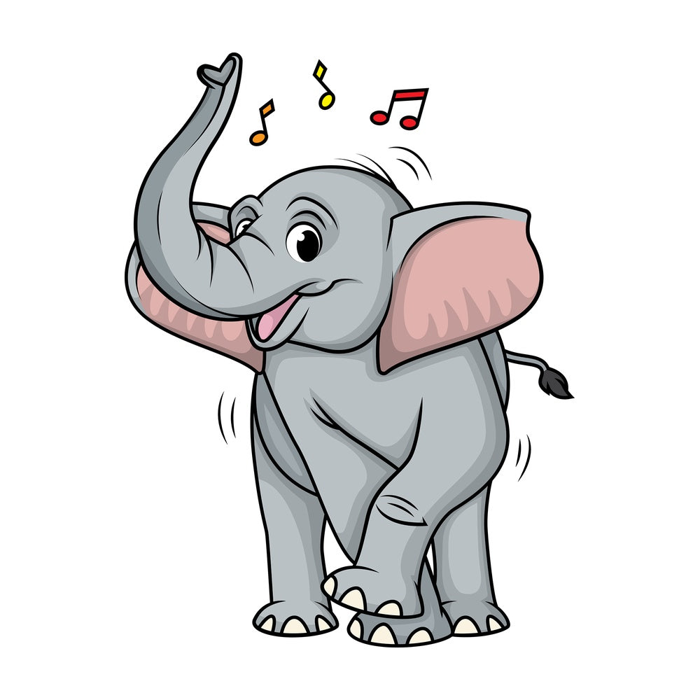 Elephant dancing. PNG - JPG and vector EPS (infinitely scalable).