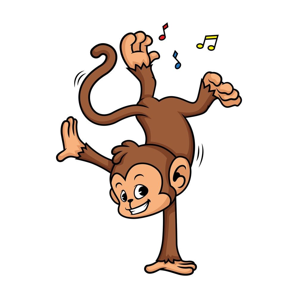 Monkey dancing. PNG - JPG and vector EPS (infinitely scalable).