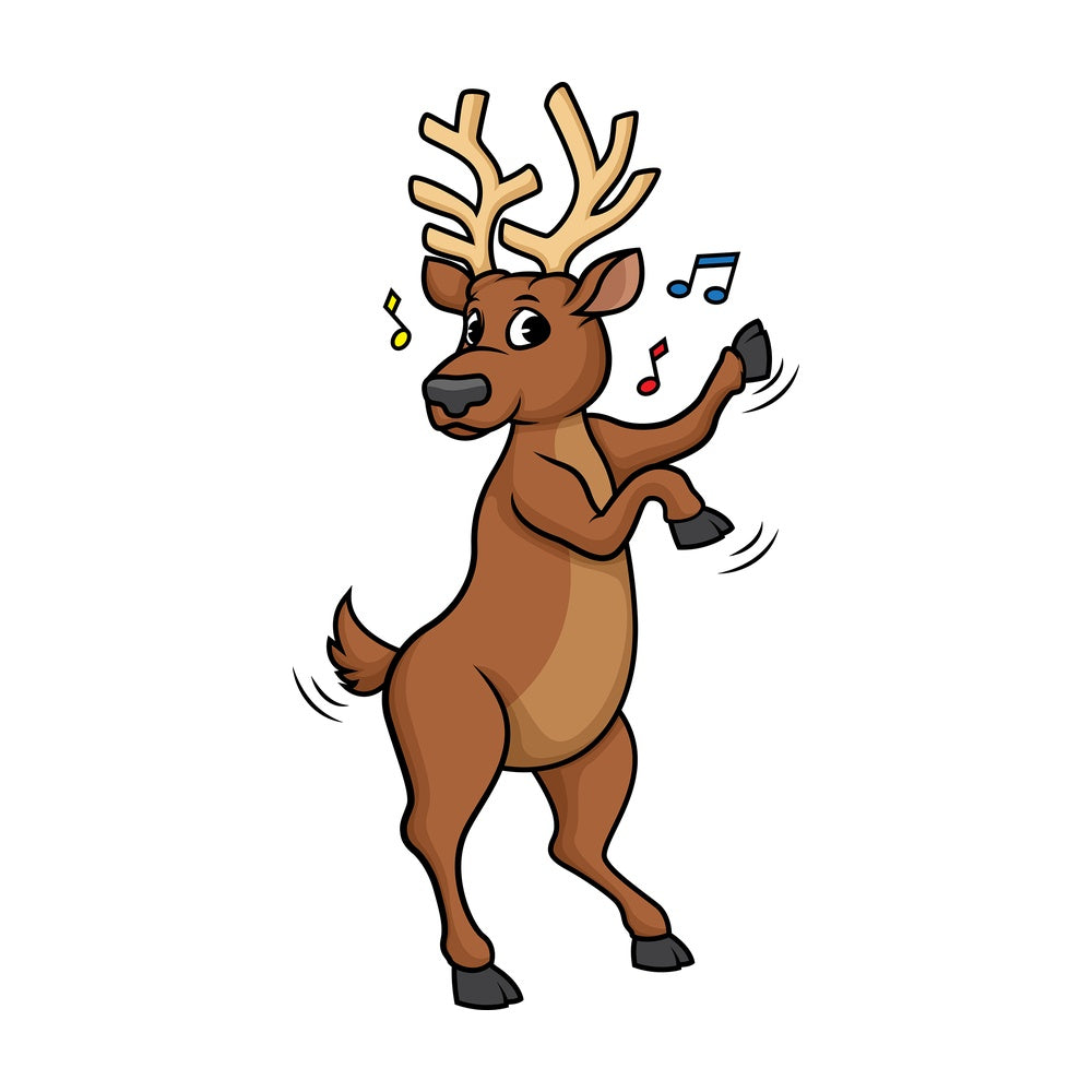 Reindeer dancing. PNG - JPG and vector EPS (infinitely scalable).