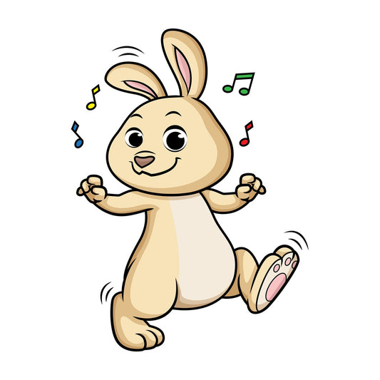 Rabbit dancing. PNG - JPG and vector EPS (infinitely scalable).