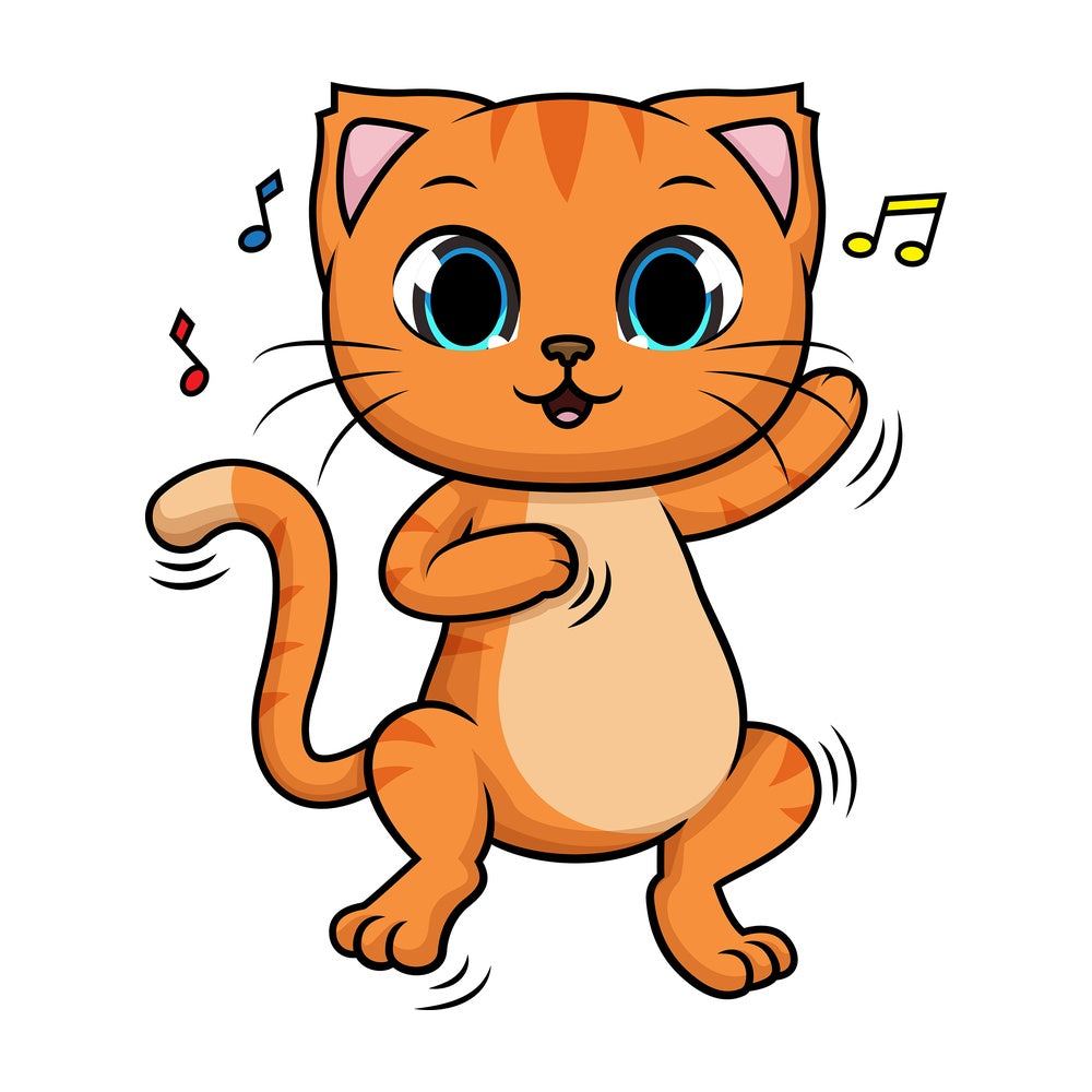 Cat dancing. PNG - JPG and vector EPS (infinitely scalable).