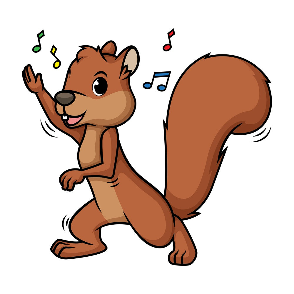 Squirrel dancing. PNG - JPG and vector EPS (infinitely scalable).